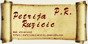 Petrija Ružičić vizit kartica